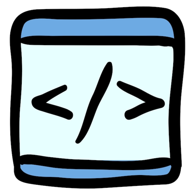 Vector vector doodle code icon