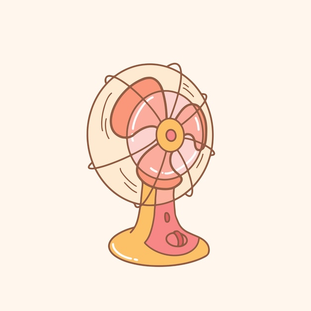 vector doodle drawing electric fans