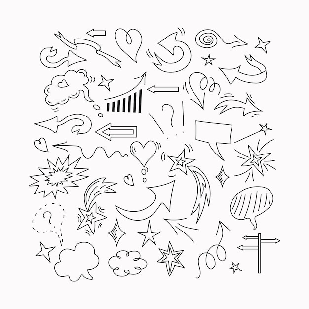 Vector vector doodle elements set