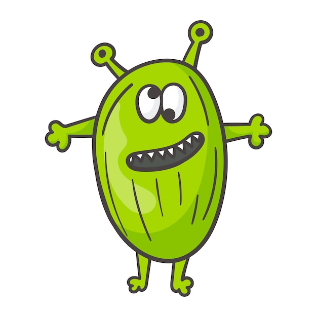 Vector doodle funny monster isolated on white