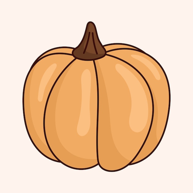 Векторные каракули изображения тыквы Осенний сбор Хэллоуина