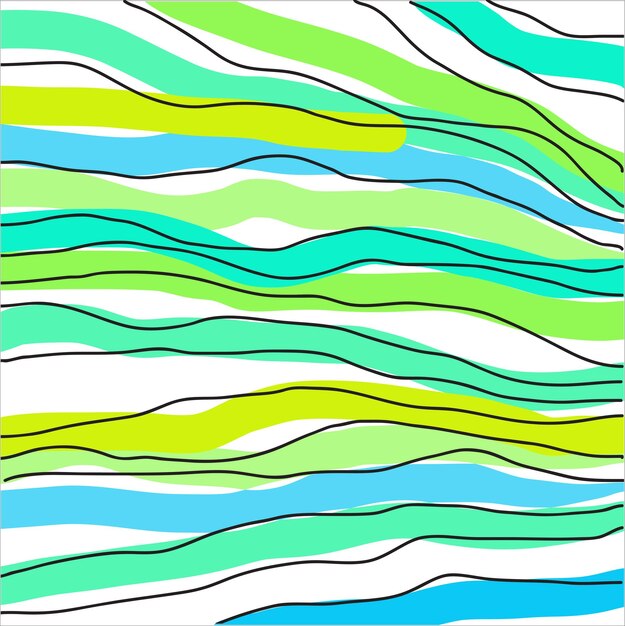 Vector Doodle lineaire abstracte achtergrond. Moderne horizontale geometrische achtergrond. Vectorillustratie