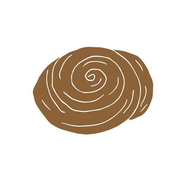 Vector doodle sketch cinnamon roll bun