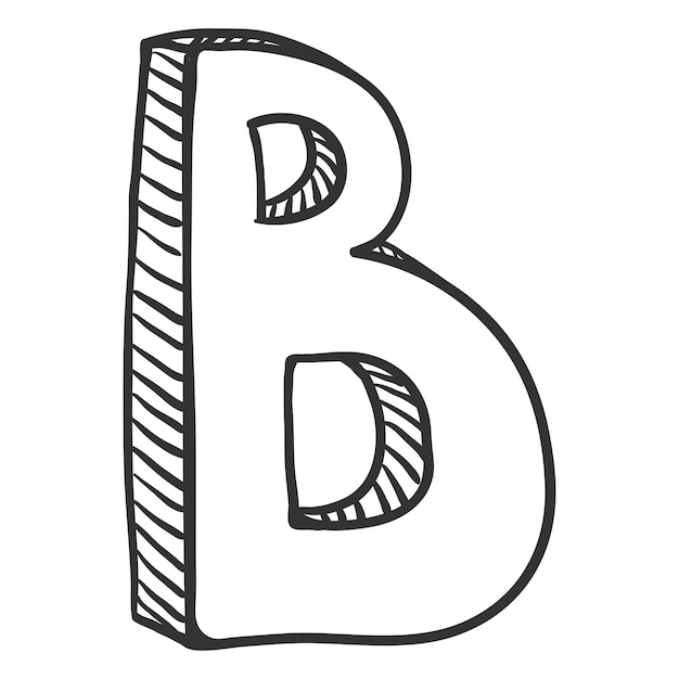 ベクトル ベクトル落書きスケッチ イラスト文字 b