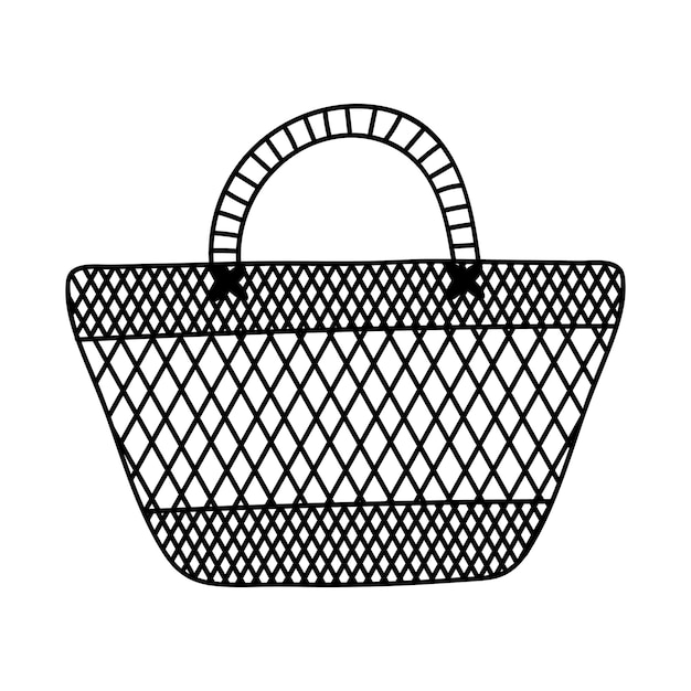 Vettore doodle di vettore della borsa estiva
