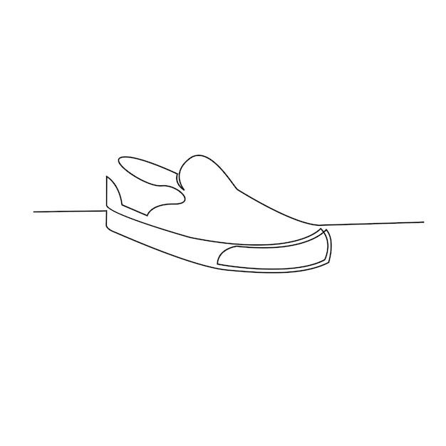 Vector doorlopende lijntekening sneakers