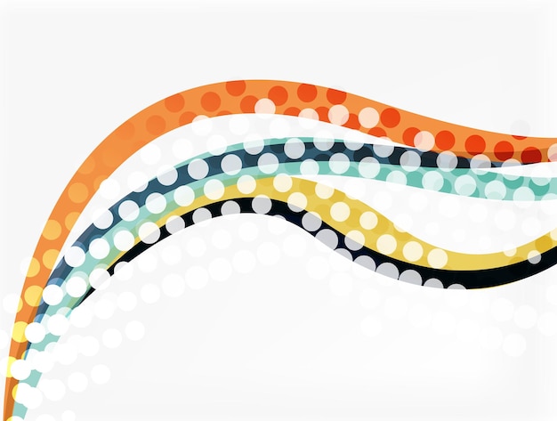 Vector dotted curve waves abstract background