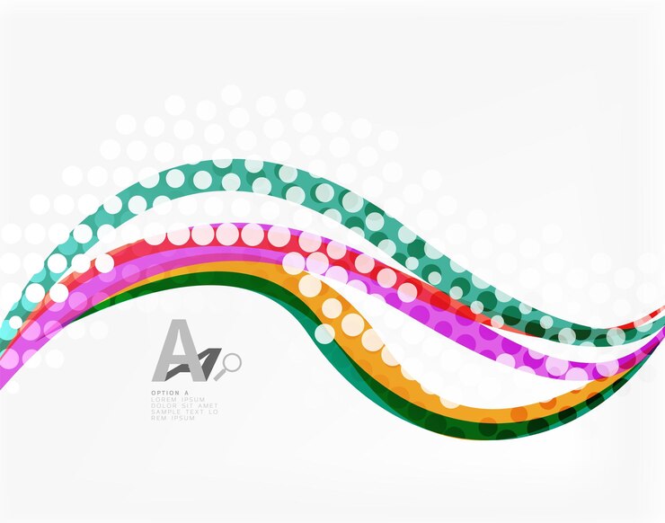 वेक्टर vector dotted curve waves abstract background