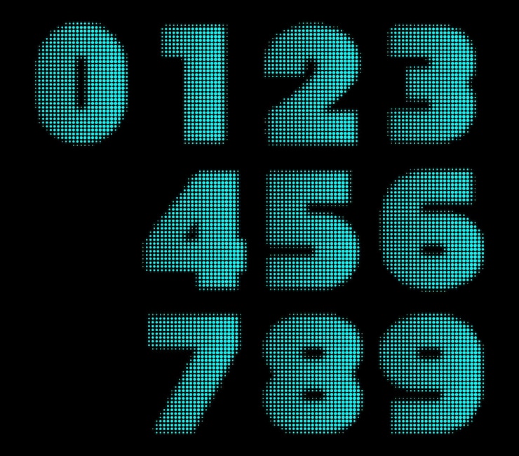 Vector vector dotted numbers set
