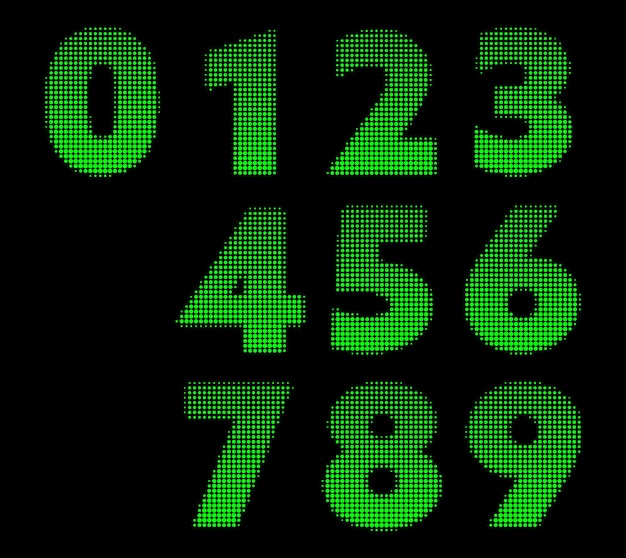 Vector dotted numbers set