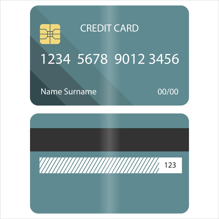 Vector vector double sided plastic plastic bank financial credit card realistic template for business