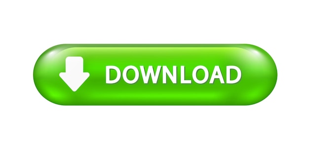 Vettore pulsante download vettoriale pulsante lucido verde isolato per il sito internet