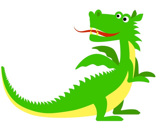 Vector vector dragon in cartoon flat style