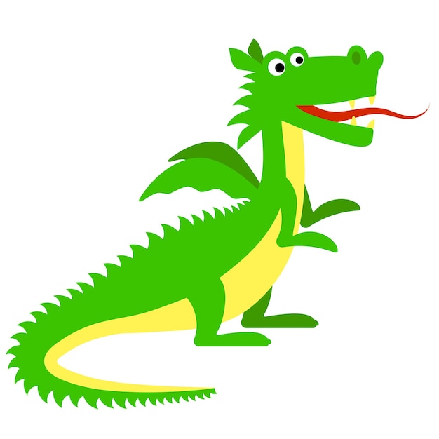 Vector vector dragon in cartoon flat style