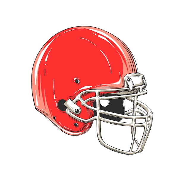 Vector vector drawing of american football helmet in color, isolated