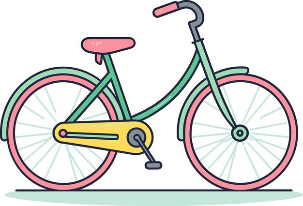 Векторный рисунок велосипедного колеса Иллюстрированный вектор велосипедной тропы