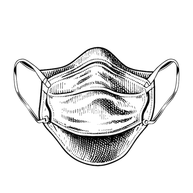 Vector vector drawing of a medical mask