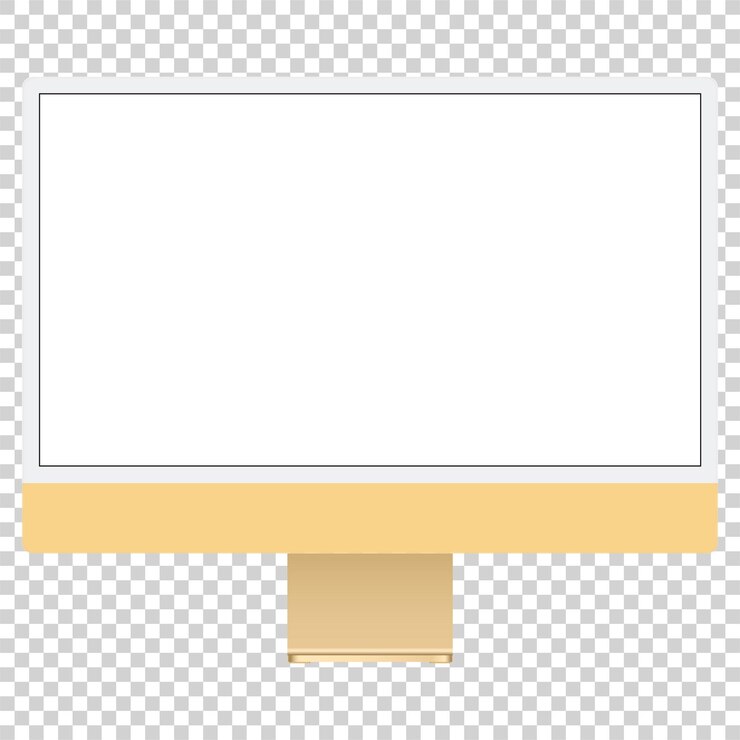 Vector vector drawing modern computer yellow isolated on white background