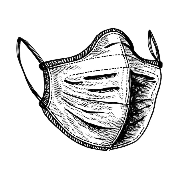 Векторный рисунок медицинской маски