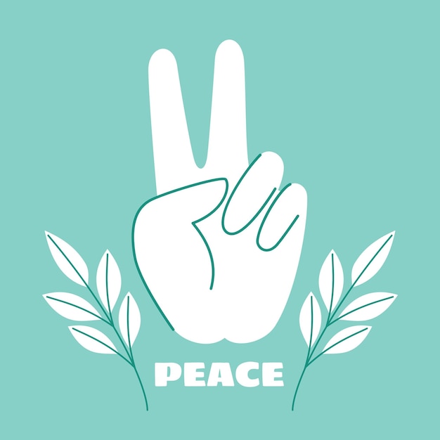 Vector vector drawing of peace hand sign