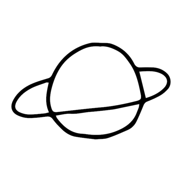 Vector il disegno del pianeta saturno su