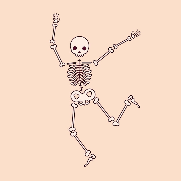 Vector drawing of a running skeleton