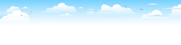 Vector vector drawing of sky with white clouds cartoon illustration