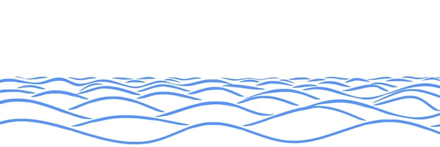 Vector vector drawing of waves on the sea