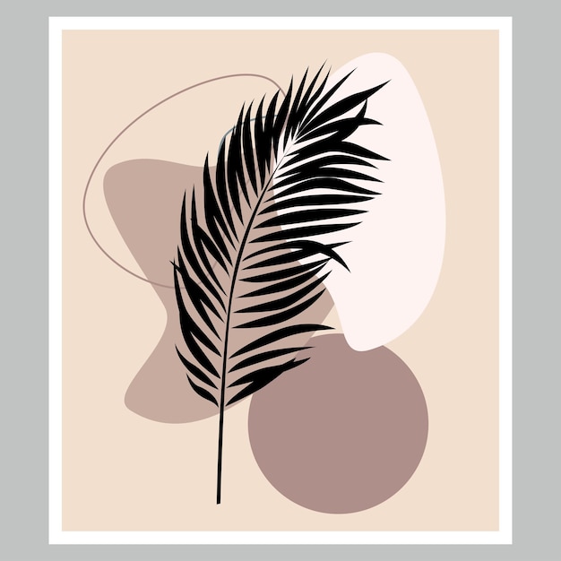 vector drawings on the walls of the botanical. a boho-style foliage line drawing with an abstract shape. abstract floral art design of decorated prints, posters, home decor.