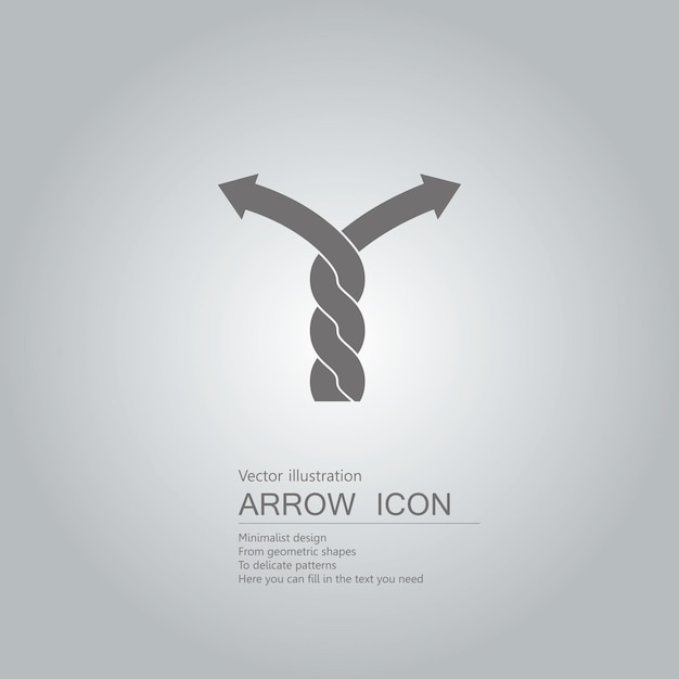 Vector drawn arrow symbol. The background is a gray gradient.