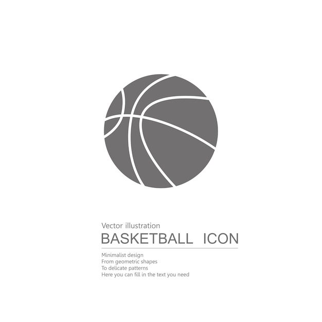 Vector drawn basketball. Isolated on white background.