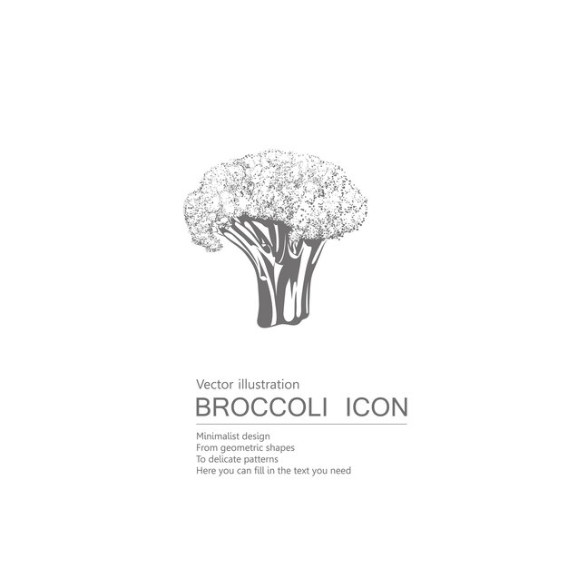 Vector drawn broccoli icon