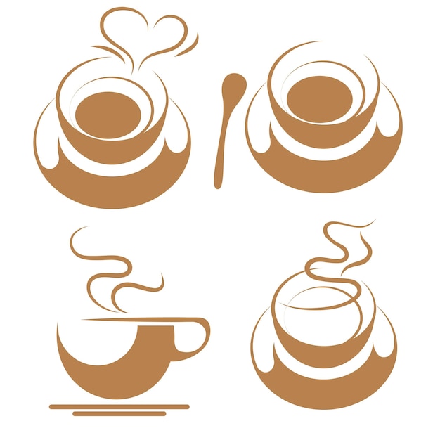 Vector drawn coffee. isolated on white background.