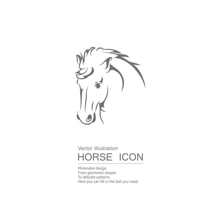 Vector drawn horse icon