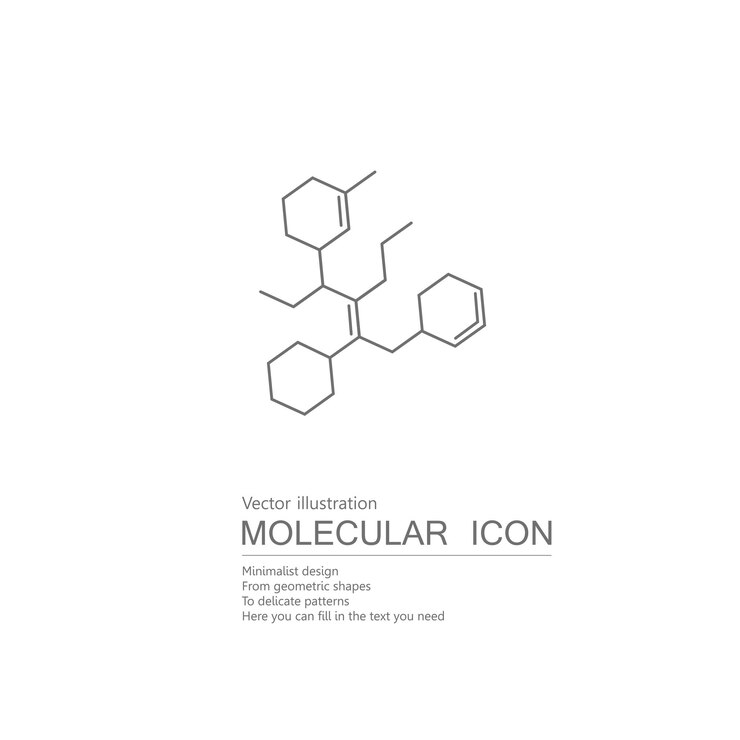 Vector drawn molecular structure. Isolated on white background.