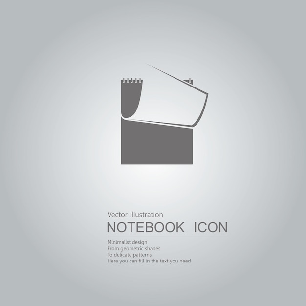 Vector drawn note icon. The background is a gray gradient.