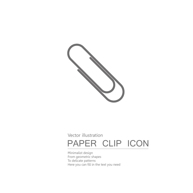 Vector drawn paper clips. Isolated on white background.