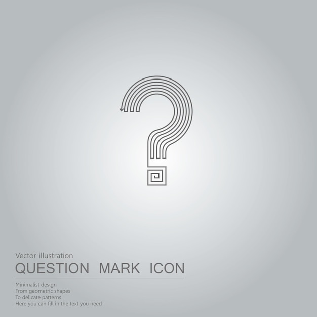 Vector drawn question mark icon. The background is a gray gradient.