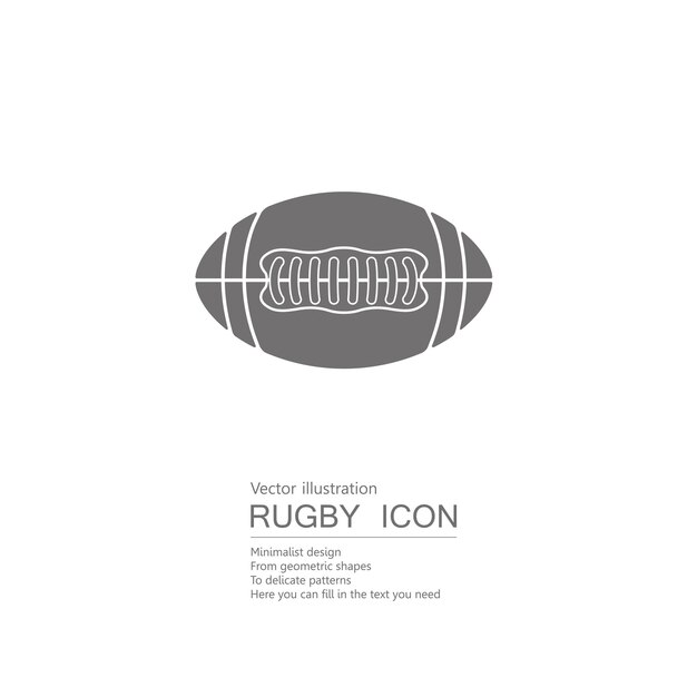 Vector vector drawn rugby. isolated on white background.