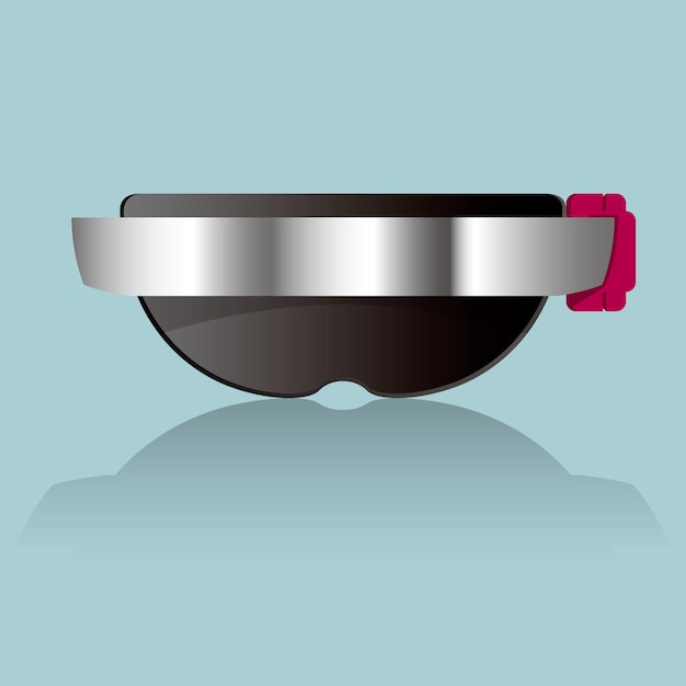 Vector vector drawn smart glasses. isolated on blue background.