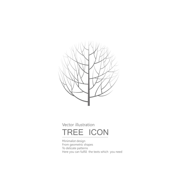 Vector vector drawn tree. isolated on white background.