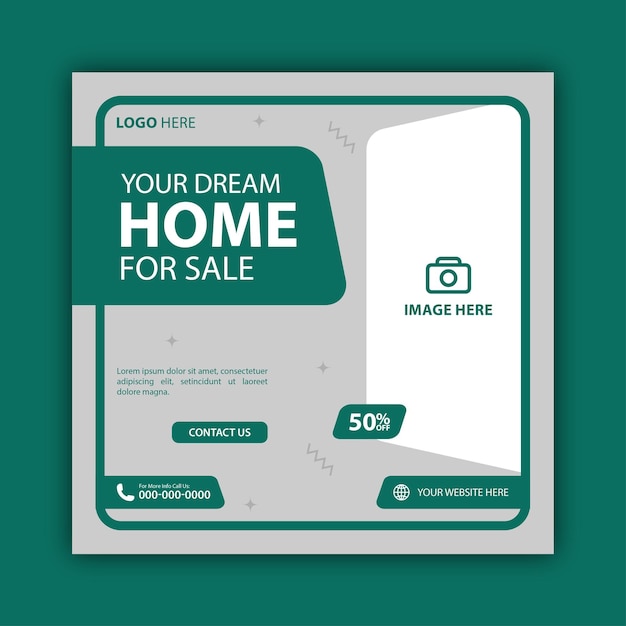 Vector dream home for sale real estate social media post template design Real Estate Facebook Post