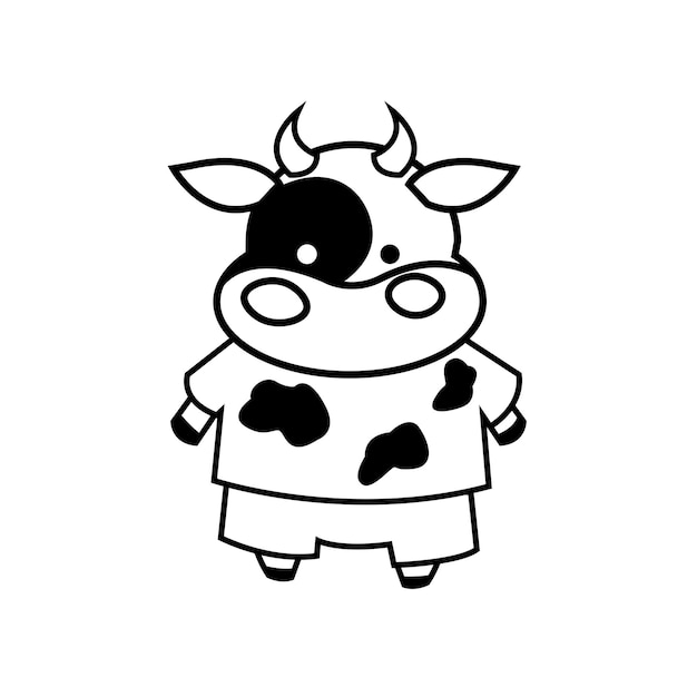 Vector vector dressed cow with tshirt and pants print on tshirts bags and other fashion products