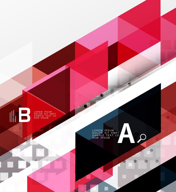 Vector driehoek banner kleurrijke geometrische vormen met optie infographic minimalistisch ontwerp