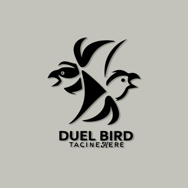 Vector vector duel bird logo design template