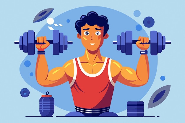 Vector vector dumbbell arnold press exercise clipart