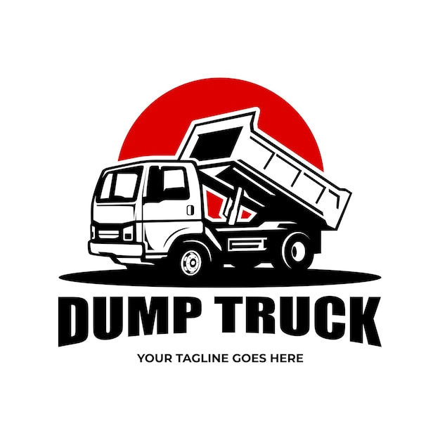 Vector vector dump truck company logo design