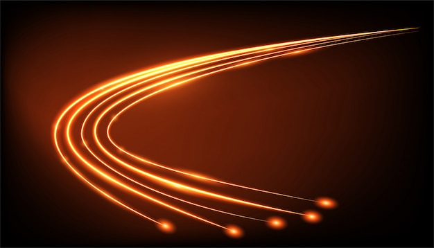 Vector of dynamic lights speed line in dark background