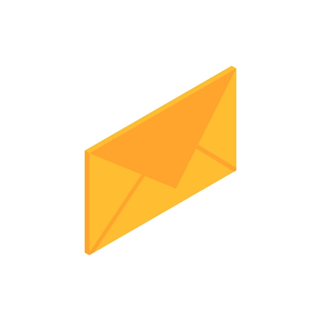 Vector e-mail envelopp icoon in isometrische stijl gevouwen enveloppe mockup post en e-mail bericht