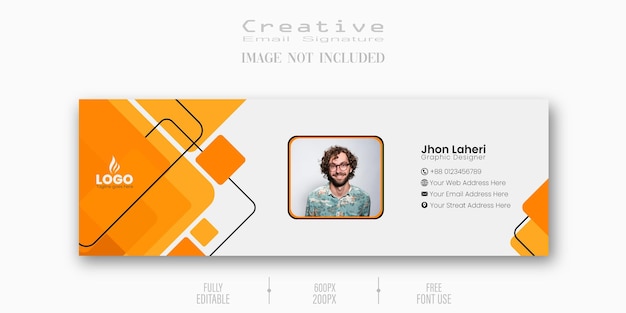 Vector e-mail handtekening sjabloon ontwerp
